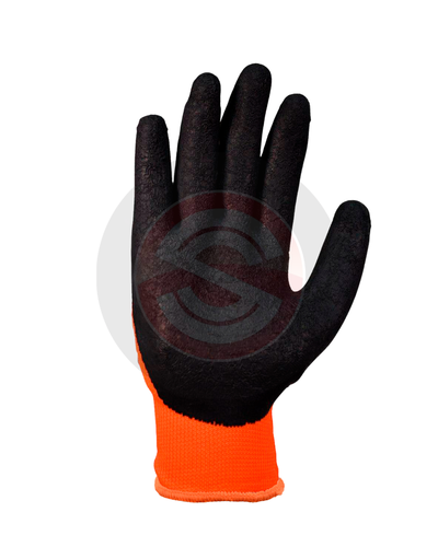 GUANTE TEJIDO S/COSTURA NARANJA RECUBIERTO EN LATEX RUGOSO-DPS