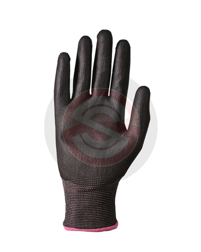 GUANTE TEJIDO S/COSTURA RECUBIERTO EN PU EN PALMA NEGRO- DPS