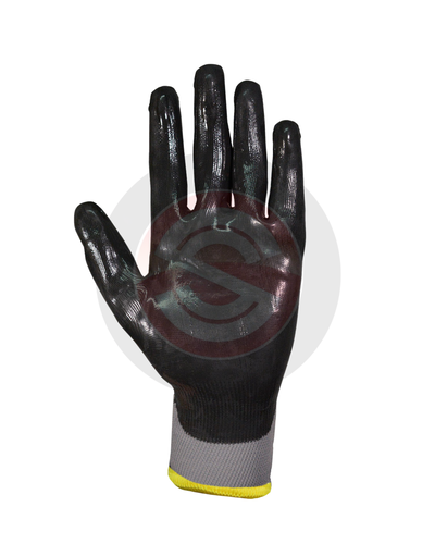 GUANTE TEJIDO S/COSTURA RECUBIERTO COMPLETO EN NITRILO NEGRO-DPS