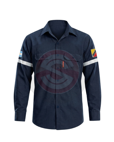 CAMISA IGNÍFUGO 6 ONZAS-NOMEX-AZUL- S/reflectivos
