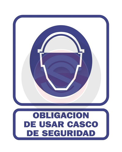 CARTEL OBLIGACIÓN DE USAR CASCO DE SEGURIDAD 
