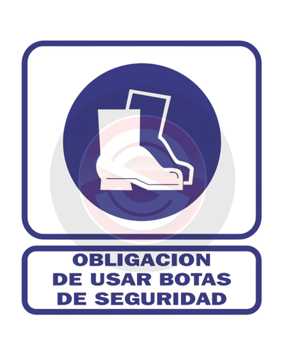 CARTEL OBLIGACION DE USAR BOTAS DE SEGURIDAD