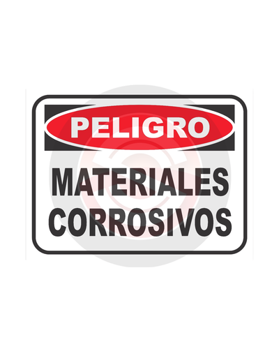 CARTEL PELIGRO MATERIALES CORROSIVOS
