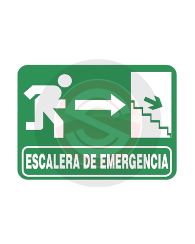 CARTEL ESCALERA DE EMERGENCIA DERECHA