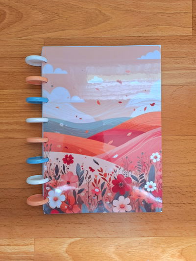Cuaderno A5 con sistema de disco "Paisaje Floral"