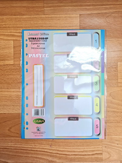 Separadores de Plástico A4 con solapas 
