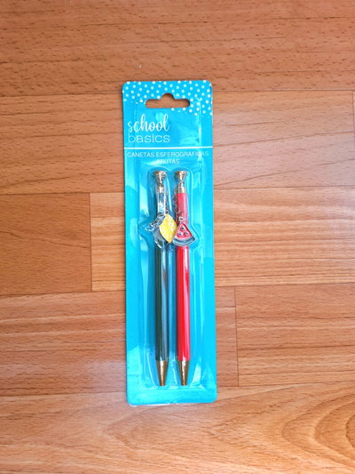 Pack 2 Biromes con Dije Tinta Negra "Frutas" 