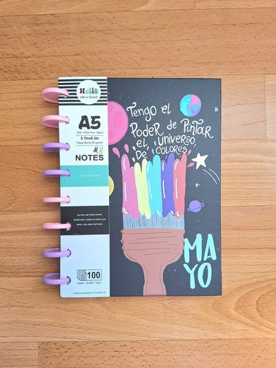 Cuaderno A5 con Sistema de Disco x100 hojas "Poder"