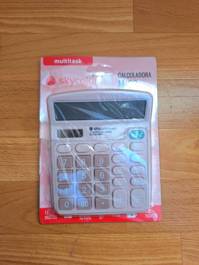 Calculadora 12 Dígitos "Rosa" + Pila de Repuesto 