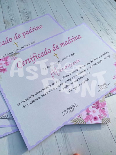 Certificado de padrinos