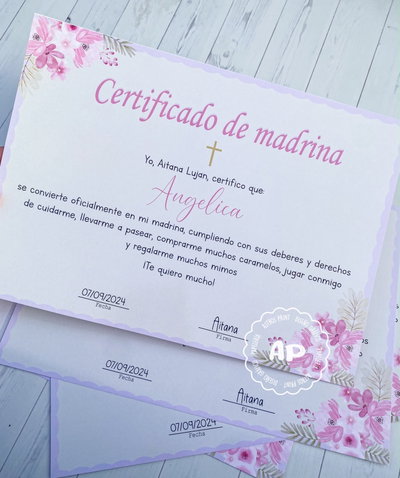 Certificado de padrinos