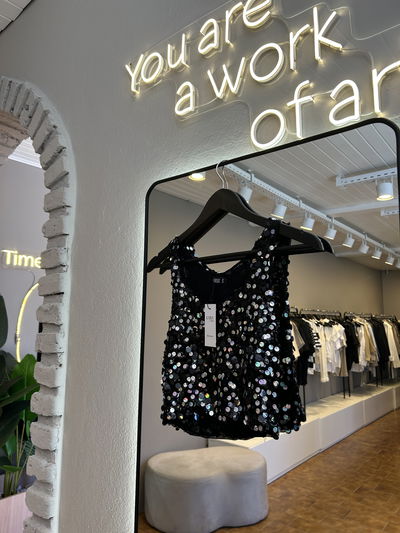 Top musculosa lentejuelas