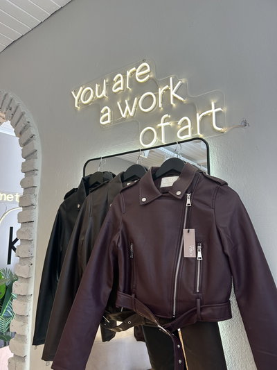 Campera yd simil cuero 