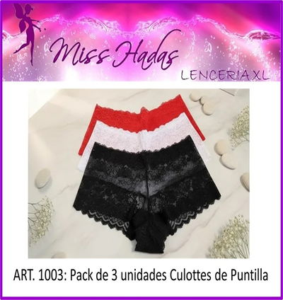 ART. 1003: Pack x 3 Culottes de Puntilla