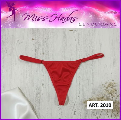 ART. 2010: Tanga en Lycra Roja hilo dental regulable