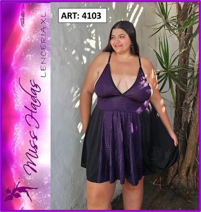 ART. 4103: Camisolin Seda fría en negro y violeta