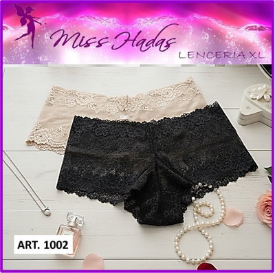 ART. 1002: Pack x 2 Culottes de Puntilla (Negro/Avellana)