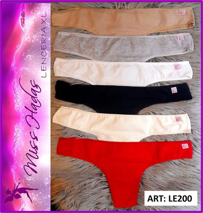 Pack x 6 Cola Less de Algodón con Lycra