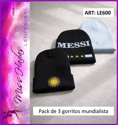 Gorritos de Lana con Motivos de Argentina - Pack x 3 