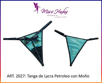 ART. 2027: Tanga de Lycra hilo con moño en verde