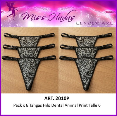 PACK DE TANGAS DE LYCRA ANIMAL PRINT ART. 2038 - 6 UNIDADES 