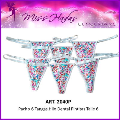 PACK DE TANGAS DE LYCRA ART. 2040 - 6 UNIDADES 
