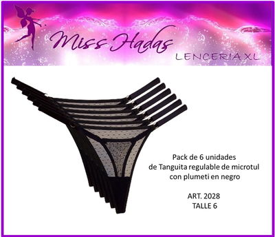 PACK DE TANGAS DE MICROTUL ART. 2028 - 6 UNIDADES 