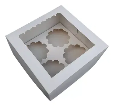 Caja Visor 4 Cupcakes 19x19x10