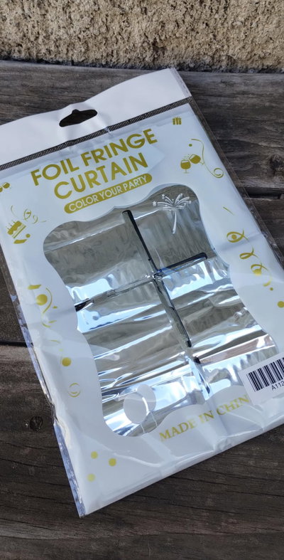 Cortina Cuadrados Metalizada