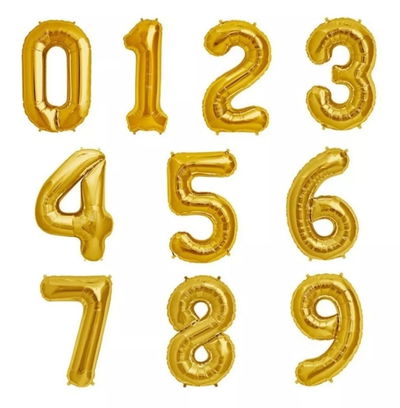 Globo Número Dorado 16' - 40cm 