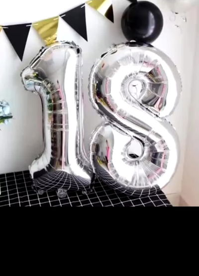 Globo Número Plateado 32' - 80cm 