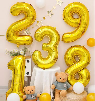 Globo Número Dorado 32' - 80cm 