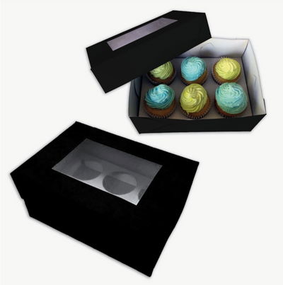 Caja Negra 6 Cupcakes