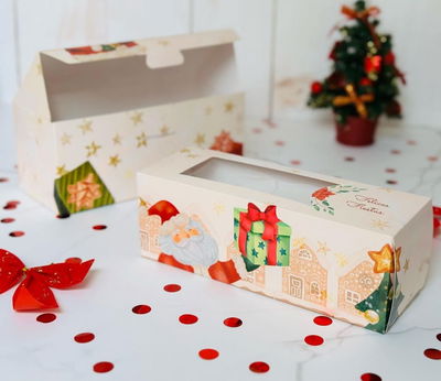 LIQUIDACIÓN 2024! Caja Budin Regalo Visor 24x8x8