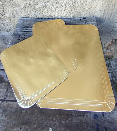 Bandeja Plana Rectangular Dorada 
