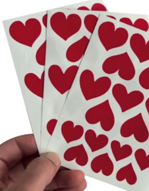 Calcos Adhesivas Corazones x17