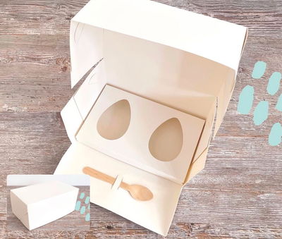 OFF 2025! Box Blanco 2 Huevos 22x14x10