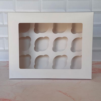 Caja Blanca Alta 12 Cupcakes 