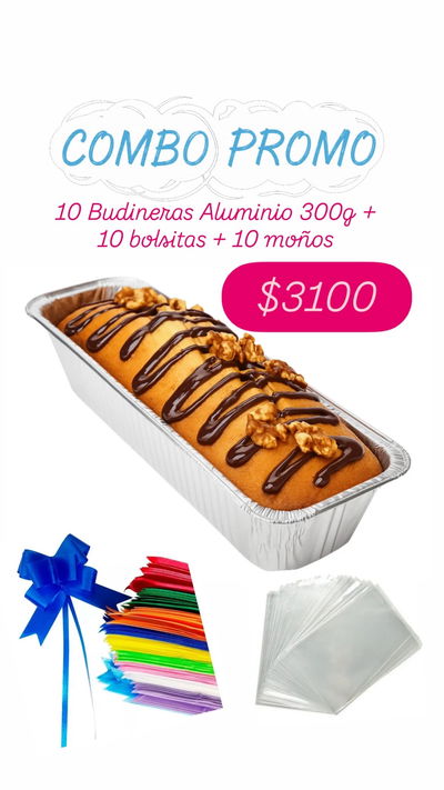 PROMO!!! COMBO Budinera Aluminio 300g  X10
