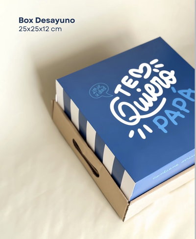 Caja Base Kraft + Tapa Papá Azul