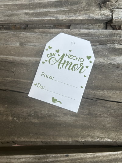 Tag Mini Hecho con Amor Verde