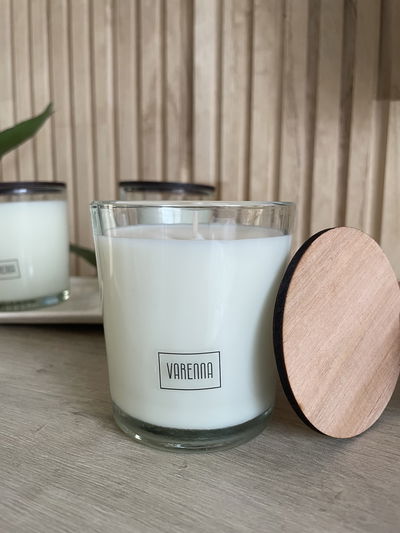 Vela aromática Alba - Tapa de madera