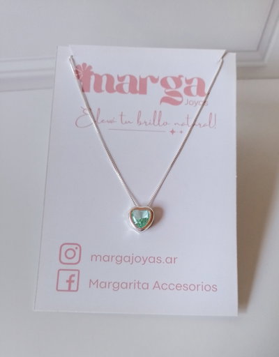 Collar Corazon Aqua