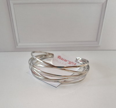 Brazalete Cruzado Plateado 