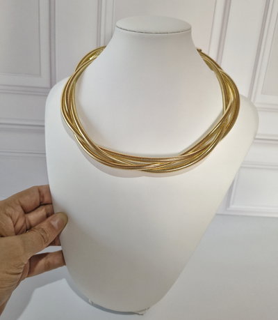 Choker Líneas Semirigido Dorado 