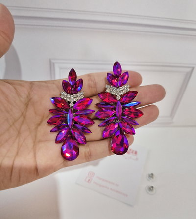 Aros Grandes Fucsia Tornasolado