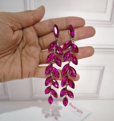 Aros Extra Largos Fucsia