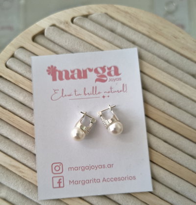 Aros Lady Di Plata y Perla
