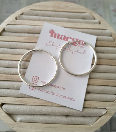 Argollas Cubanas Grandes Plata