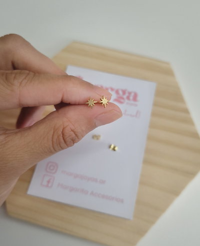 Aros Mini Destello Dorado 